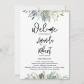 Programme de cérémonie Mariage Feuille de verdure (Devant)