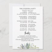 Programme de cérémonie Mariage Feuille de verdure (Dos)