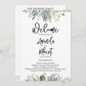 Programme de cérémonie Mariage Feuille de verdure (Devant / Derrière)