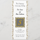 Programme de Cérémonie mariage Feuille d'or (Devant)