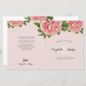 PROGRAMME DE CÉRÉMONIE mariage Fleur de pivoine à (Devant / Derrière)