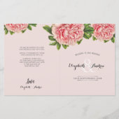 PROGRAMME DE CÉRÉMONIE mariage Fleur de pivoine à  (Devant)