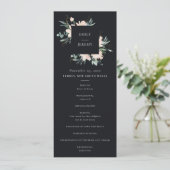 PROGRAMME DE CÉRÉMONIE MARIAGE FLORALE BLACK BLUSH (Debout devant)
