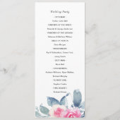 PROGRAMME DE CÉRÉMONIE MARIAGE FLORALE BLEU BLEU D (Dos)