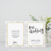 PROGRAMME DE CÉRÉMONIE mariage marbre gris or (Debout devant)