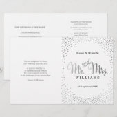 PROGRAMME DE CÉRÉMONIE mariage mini confetti argen (Devant / Derrière)