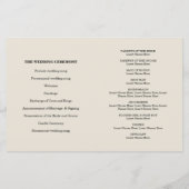 PROGRAMME DE CÉRÉMONIE mariage mini-confetti d'or (Dos)
