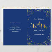 PROGRAMME DE CÉRÉMONIE mariage mini confetti d'or  (Devant / Derrière)