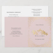 PROGRAMME DE CÉRÉMONIE mariage mini confetti d'or (Devant / Derrière)