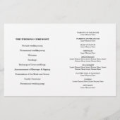 PROGRAMME DE CÉRÉMONIE mariage mini confetti en or (Dos)