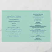 PROGRAMME DE CÉRÉMONIE mariage mini confetti mint (Dos)