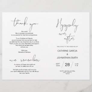 Programme de cérémonie mariage, minimaliste modern