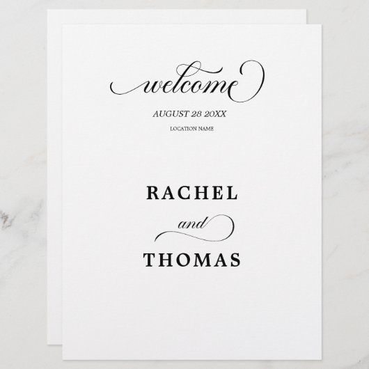 Programme de cérémonie Mariage moderne (Devant / Derrière)