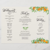 Programme de Cérémonie Mariage Orange Blossom (Devant)