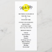 Programme de cérémonie mariage pour les amateurs d (Devant)