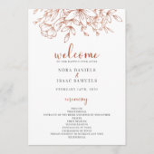 Programme de cérémonie Mariage rose Gold Greenery (Devant)