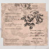 Programme de Cérémonie mariage Roses Vintages Sepi (Devant / Derrière)