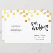 PROGRAMME DE CÉRÉMONIE mariage taches d'or lettres (Devant / Derrière)