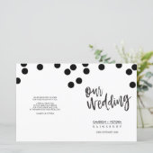 PROGRAMME DE CÉRÉMONIE mariage taches noires lettr (Debout devant)