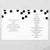 PROGRAMME DE CÉRÉMONIE mariage taches noires lettr (Dos)