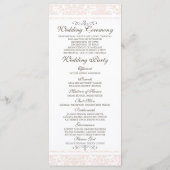 Programme de cérémonie Mariage vintage Pink Hydran (Dos)