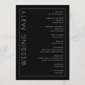 Programme de cérémonie minimaliste noir élégant (Dos)