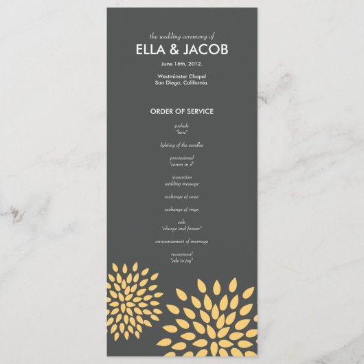 Programme de cérémonie // Pétales de posh // Solei (Devant)