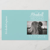 Programme de cérémonie photo de Mariage blanc Turq (Dos)