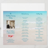 Programme de cérémonie plié photo de scène de plag (Devant / Derrière)