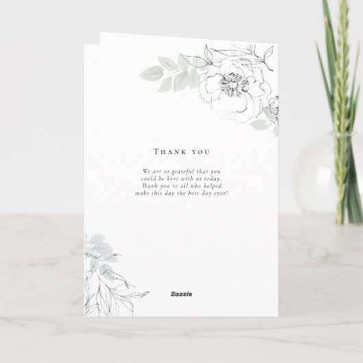 Programme de cérémonie pliée en feuillage botaniqu (Dos)