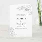 Programme de cérémonie pliée en feuillage botaniqu (Devant)