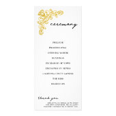 Programme de cérémonie vintage d'or (Dos)