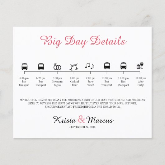 Programme de chronologie du Mariage d'icône (Devant)