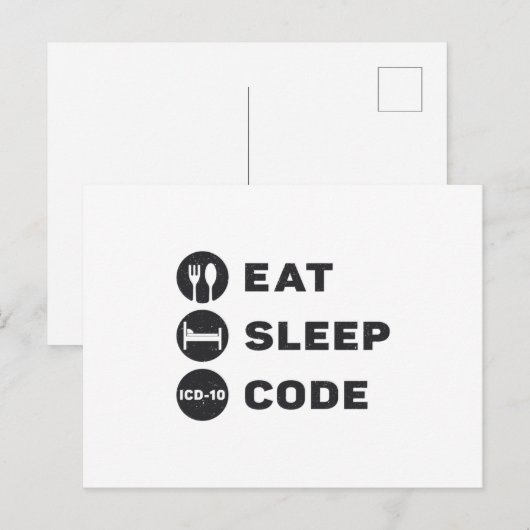 Programme de code médical Eat Sleep code ICD (Devant / Derrière)
