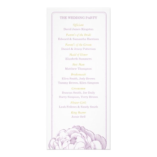 Programme de collecte de Mariages floraux de Prett (Dos)