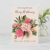 Programme de commémoration des funérailles florale (Debout devant)