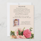 Programme de commémoration des funérailles florale (Dos)