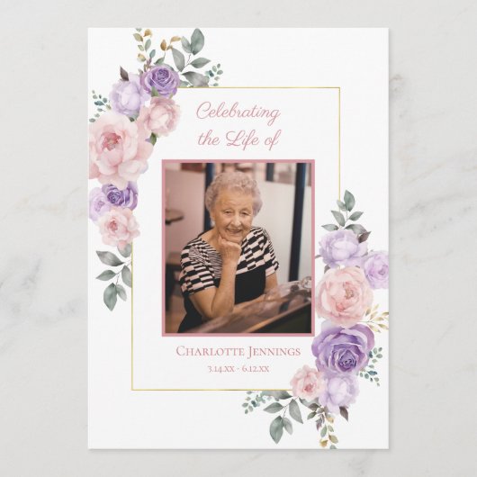 Programme de commémoration des funérailles florale (Devant)