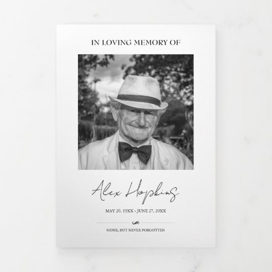 Programme de commémoration funéraire à trois volet (Page de couverture)