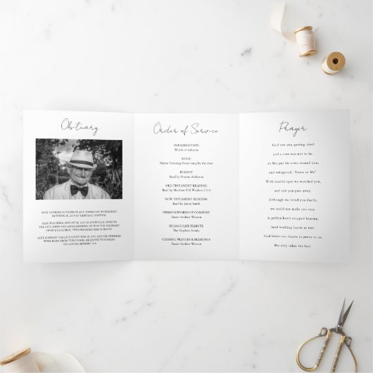 Programme de commémoration funéraire à trois volet (Intérieur)