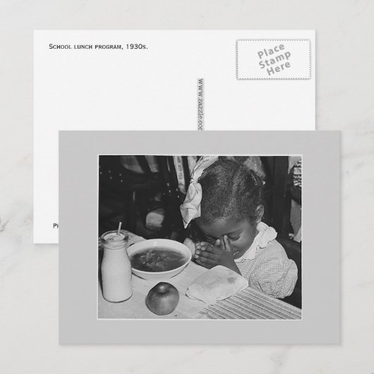 Programme de déjeuner scolaire, années 1930 (Devant / Derrière)