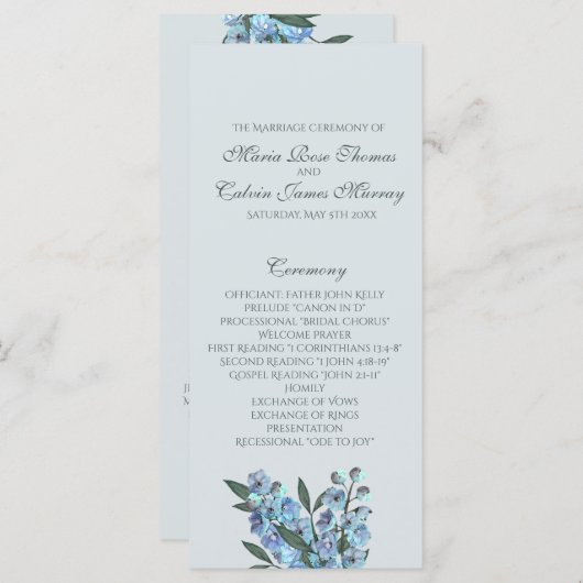 Programme de Delphinium Floral Bleu (Devant / Derrière)