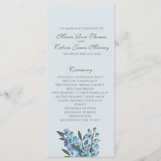 Programme de Delphinium Floral Bleu (Devant)