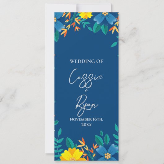 Programme de détails de la cérémonie des Mariages  (Devant)