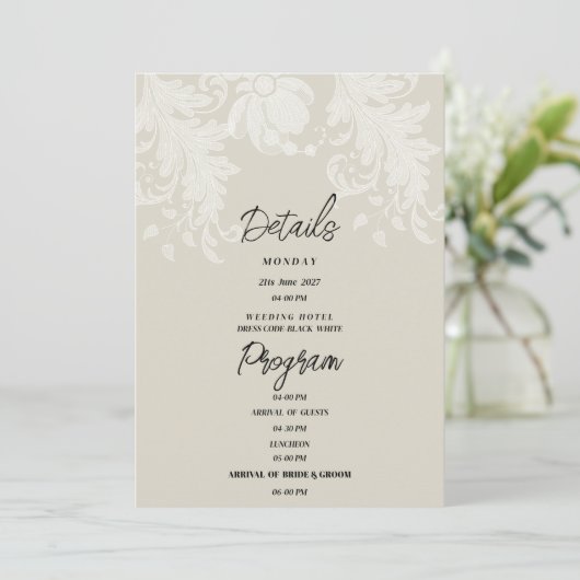 Programme de détails en dentelle florale blanche n (Debout devant)