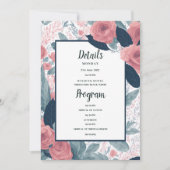 Programme de détails floral rose bleu marine aquar (Devant)