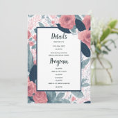 Programme de détails floraux rose bleu marine aqua (Debout devant)