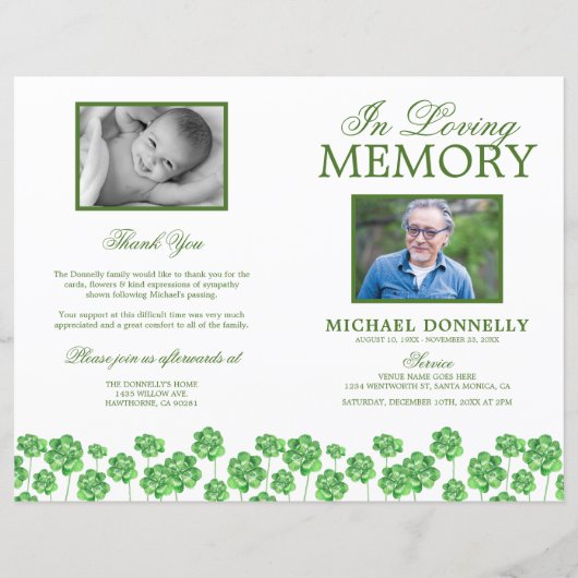 Programme de fermeture de l'ordre des funérailles (Devant)