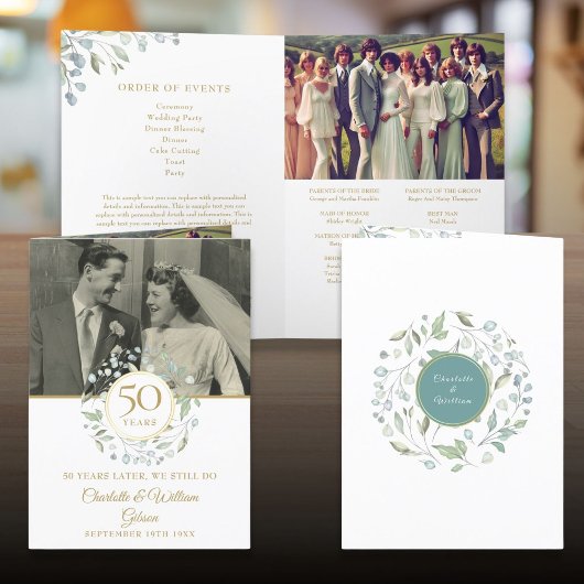 Programme de fête d'anniversaire de mariage de 50