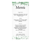 Programme de fête d'anniversaire Menu vert blanc (Dos)